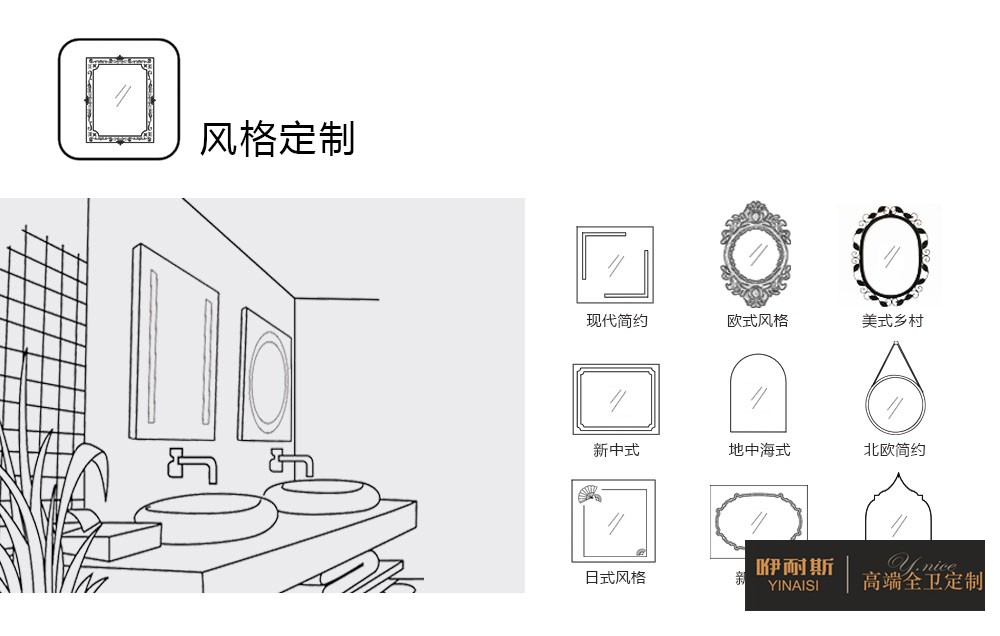 浴室鏡風格定制 浴室鏡風格定制